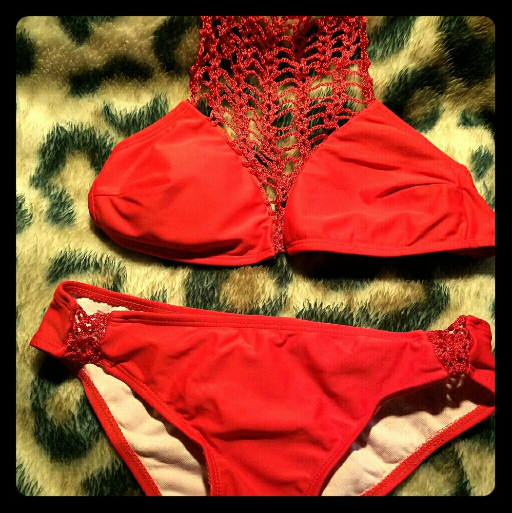 Brand New Red Boho Bikini